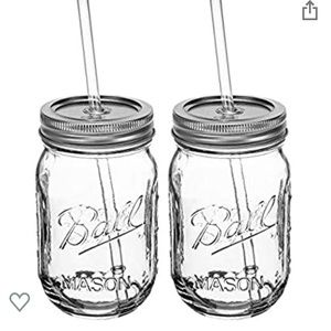 1 NEW BALL MASON STRAW LID AND BAND SET